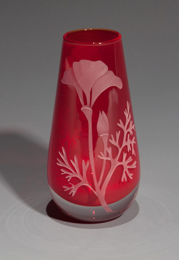 Poppy Red Vase