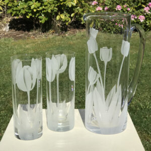 Tulip Glasses and Pitcher Set