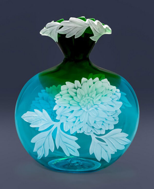 Dahlia Blue-Green Vase