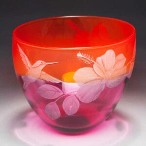 Hummingbird in Hibiscus Bowl