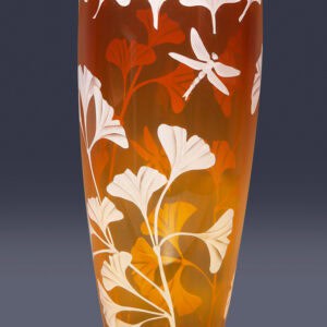 Golden Ginkgo Dragonfly Vase