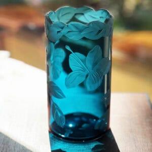 Hibiscus Blue Bud Vase